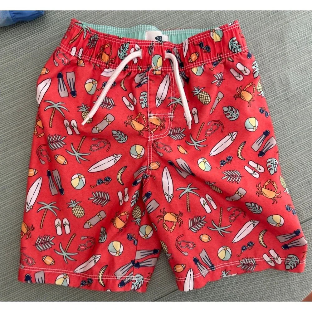 Lot of 3 Old Navy Swim Shorts & Shirt Size 4T Beach Scuba